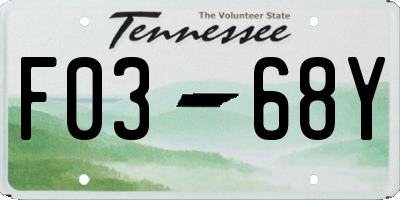 TN license plate F0368Y