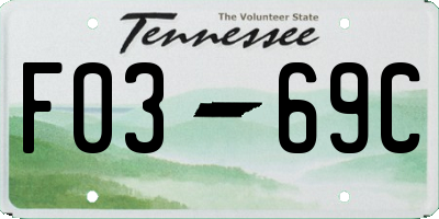TN license plate F0369C
