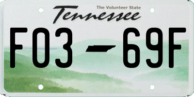 TN license plate F0369F
