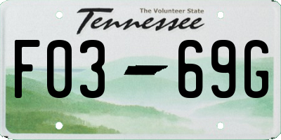 TN license plate F0369G
