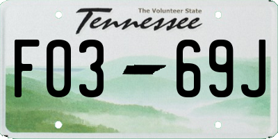 TN license plate F0369J