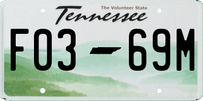 TN license plate F0369M
