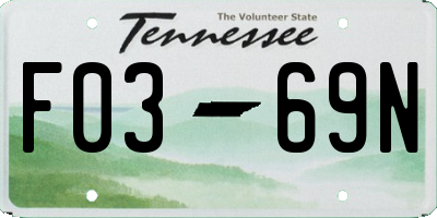 TN license plate F0369N