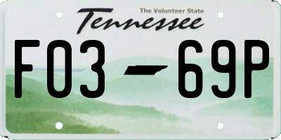 TN license plate F0369P