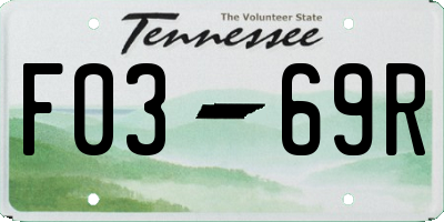 TN license plate F0369R