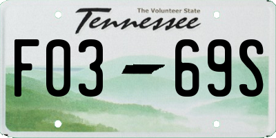 TN license plate F0369S