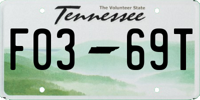 TN license plate F0369T