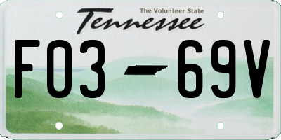 TN license plate F0369V