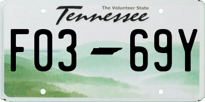 TN license plate F0369Y
