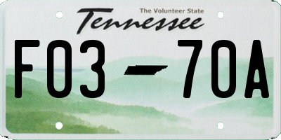 TN license plate F0370A
