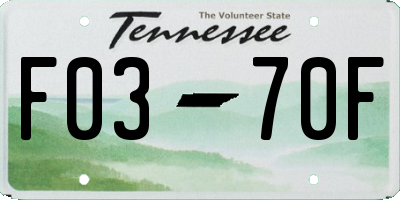TN license plate F0370F