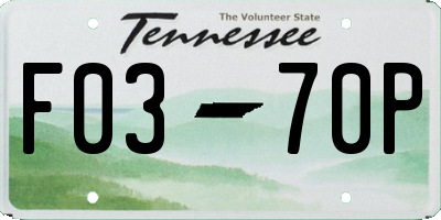 TN license plate F0370P