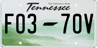 TN license plate F0370V