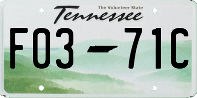 TN license plate F0371C