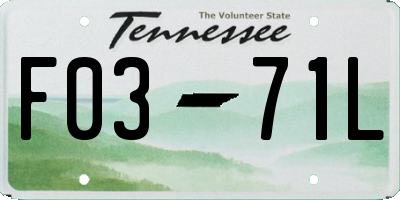 TN license plate F0371L
