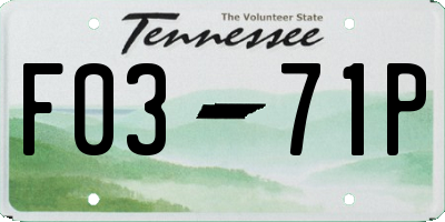 TN license plate F0371P