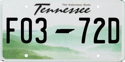 TN license plate F0372D