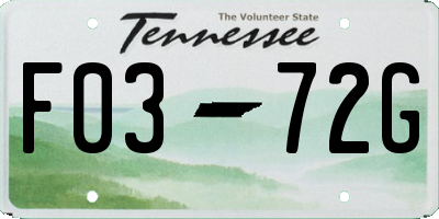 TN license plate F0372G