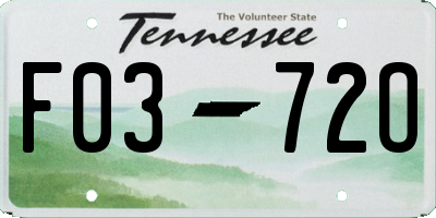 TN license plate F0372O