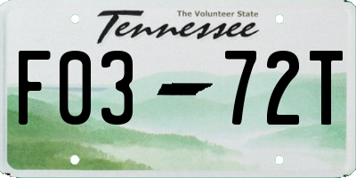 TN license plate F0372T
