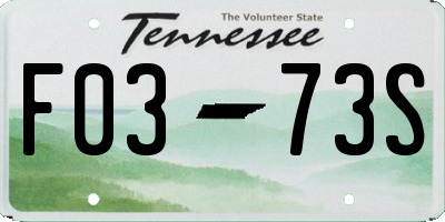 TN license plate F0373S