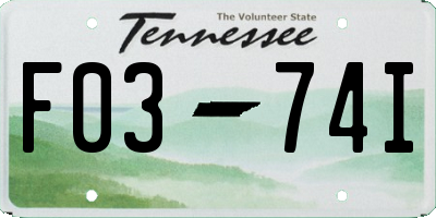 TN license plate F0374I