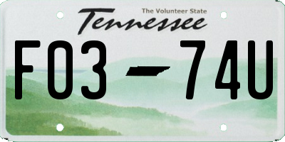 TN license plate F0374U