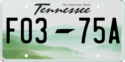 TN license plate F0375A