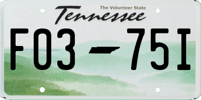 TN license plate F0375I