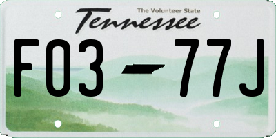 TN license plate F0377J