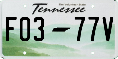 TN license plate F0377V