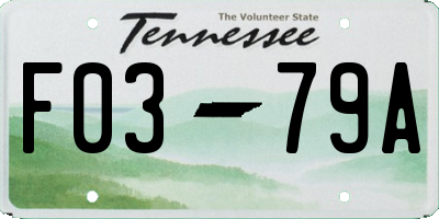 TN license plate F0379A