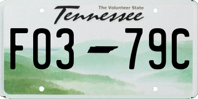 TN license plate F0379C
