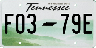 TN license plate F0379E