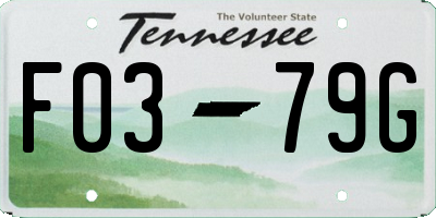 TN license plate F0379G