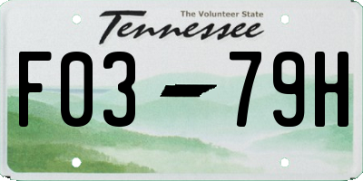 TN license plate F0379H