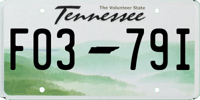 TN license plate F0379I