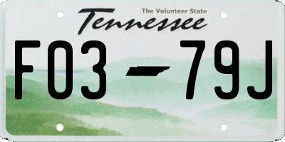 TN license plate F0379J