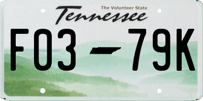 TN license plate F0379K
