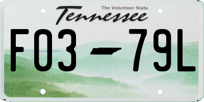 TN license plate F0379L