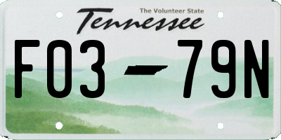 TN license plate F0379N