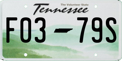 TN license plate F0379S