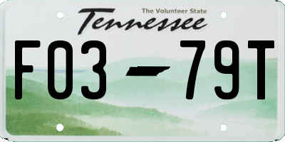 TN license plate F0379T