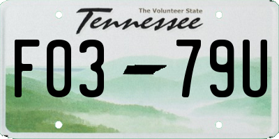 TN license plate F0379U