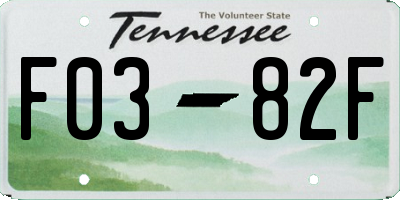 TN license plate F0382F