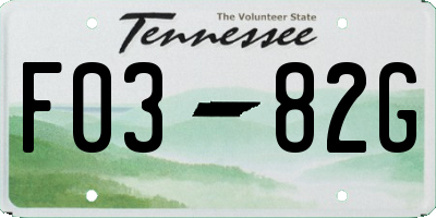 TN license plate F0382G
