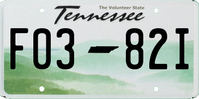 TN license plate F0382I
