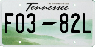TN license plate F0382L