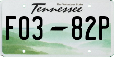 TN license plate F0382P