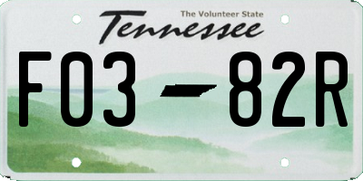 TN license plate F0382R